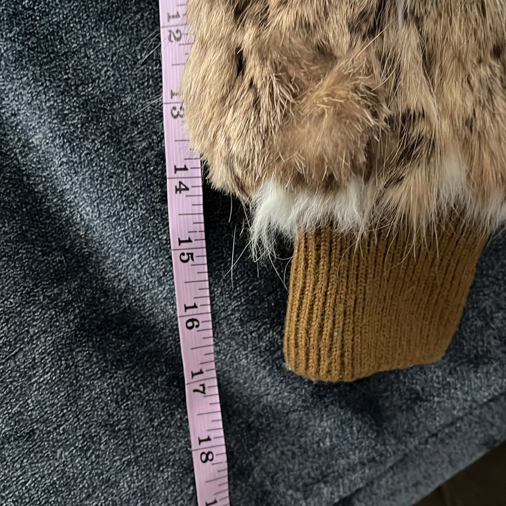 Authentic Two-Tone Rabbit Fur Jacket Size Small - image 7